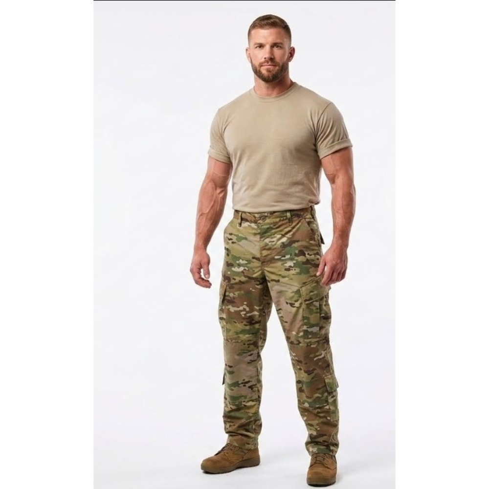 Multicam Army Combat Uniform Pants Size M Regular OCP Cargo Trousers Button Fly